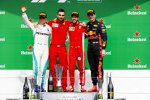 Valtteri Bottas (Mercedes), Sebastian Vettel (Ferrari) und Max Verstappen (Red Bull) 