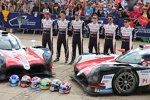 Mike Conway (Toyota), Kamui Kobayashi (Toyota), Kazuki Nakajima (Toyota) und Fernando Alonso (Toyota) 