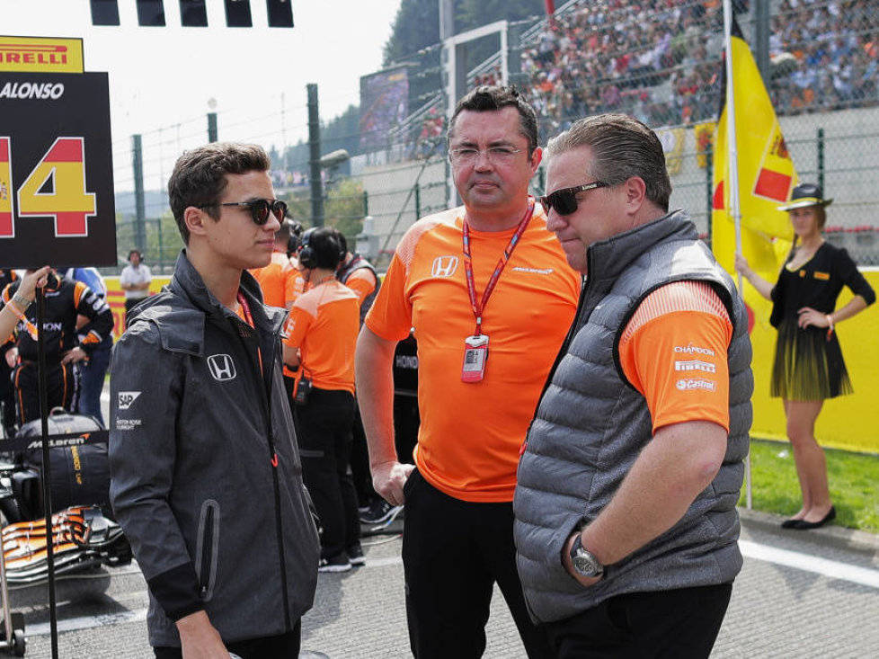 Eric Boullier, Zak Brown, Lando Norris