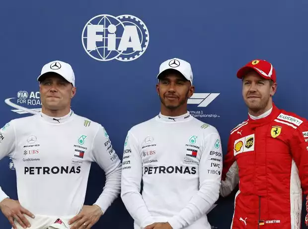 Titel-Bild zur News: Valtteri Bottas, Lewis Hamilton, Sebastian Vettel