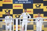 Mattias Ekström, Gary Paffett (HWA-Mercedes) und Marco Wittmann (RMG-BMW) 