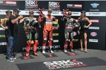 Tom Sykes, Chaz Davies und Jonathan Rea 