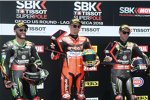 Tom Sykes, Chaz Davies und Jonathan Rea 