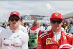 Charles Leclerc (Sauber) und Kimi Räikkönen (Ferrari) 