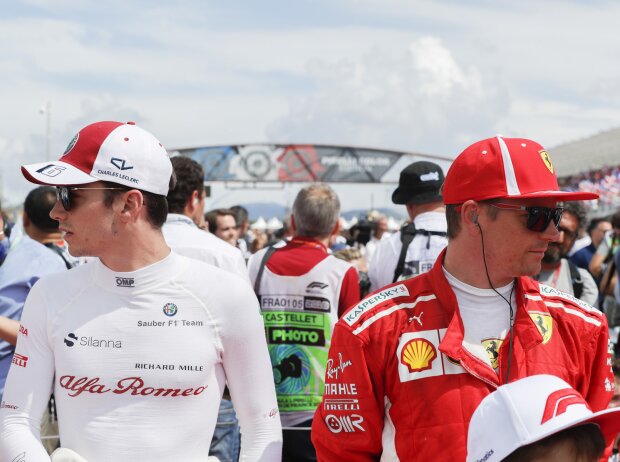 Titel-Bild zur News: Charles Leclerc, Kimi Räikkönen