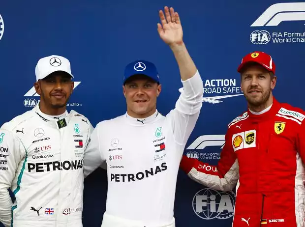 Titel-Bild zur News: Valtteri Bottas, Lewis Hamilton, Sebastian Vettel