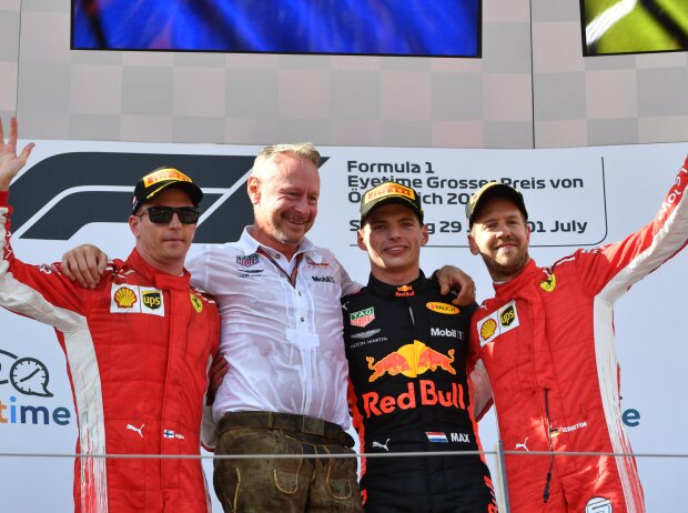 Titel-Bild zur News: Kimi Räikkönen, Max Verstappen, Sebastian Vettel