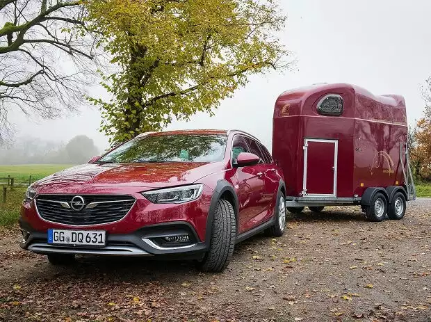 Opel liefert den Insignia Exclusive in jeder gewünschten Farbe, etwa passend zum Pferdeanhänger Titel-Bild zur News: Opel liefert den Insignia Exclusive in jeder gewünschten Farbe, etwa passend zum Pferdeanhänger