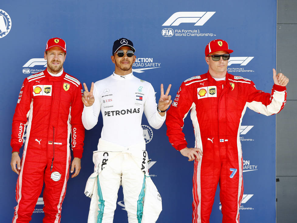 Lewis Hamilton, Sebastian Vettel, Kimi Räikkönen