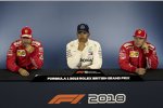 Sebastian Vettel (Ferrari), Lewis Hamilton (Mercedes) und Kimi Räikkönen (Ferrari) 