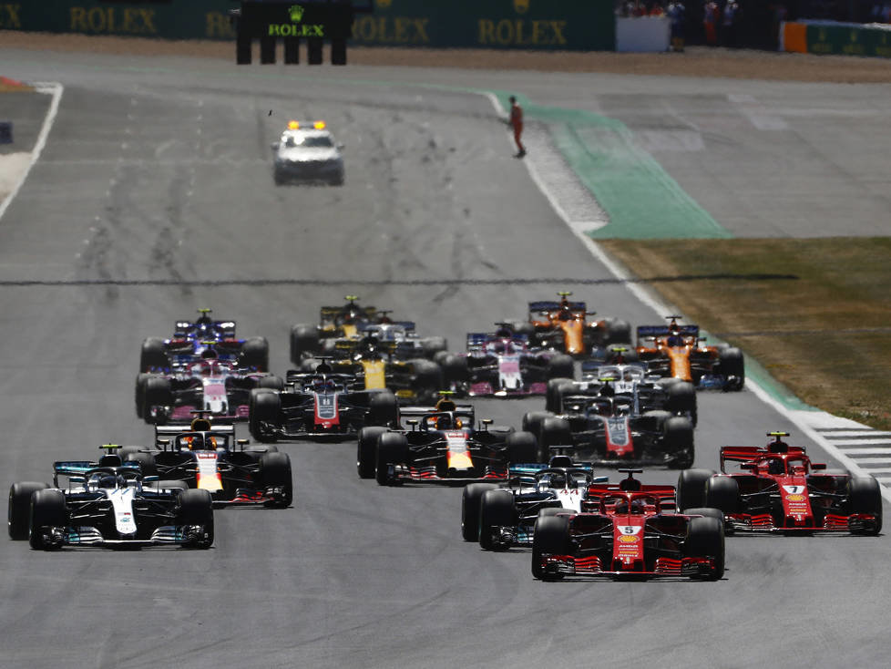 Sebastian Vettel, Lewis Hamilton, Valtteri Bottas, Kimi Räikkönen, Max Verstappen, Daniel Ricciardo