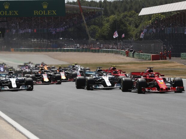 Sebastian Vettel, Lewis Hamilton, Valtteri Bottas, Kimi Räikkönen, Daniel Ricciardo