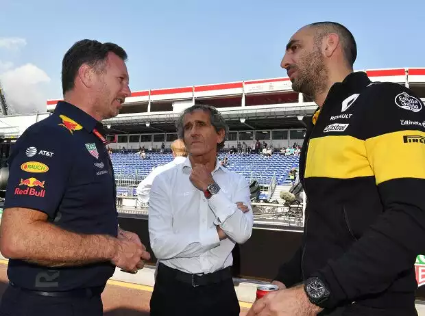 Christian Horner, Alain Prost, Cyril Abiteboul Titel-Bild zur News: Christian Horner, Alain Prost, Cyril Abiteboul