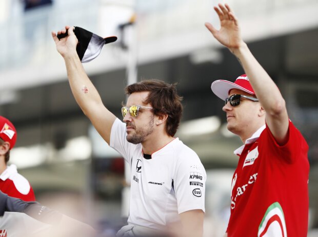 Titel-Bild zur News: Sebastian Vettel, Romain Grosjean, Fernando Alonso, Kimi Räikkönen