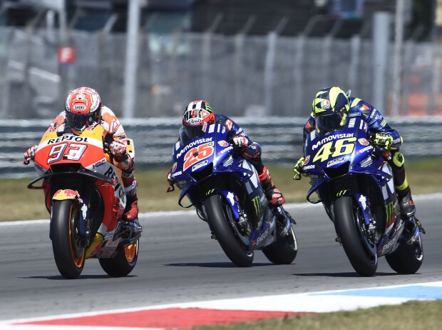 Marc Marquez, Maverick Vinales, Valentino Rossi Marc Marquez, Maverick Vinales, Valentino Rossi