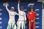 Valtteri Bottas (Mercedes), Lewis Hamilton (Mercedes) und Kimi Räikkönen (Ferrari) 