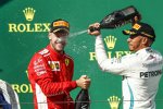 Lewis Hamilton (Mercedes) und Sebastian Vettel (Ferrari) 