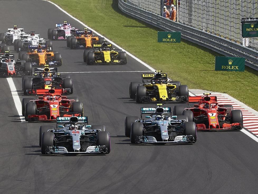 Lewis Hamilton, Valtteri Bottas, Kimi Räikkönen, Sebastian Vettel, Nico Hülkenberg, Pierre Gasly, Brendon Hartley