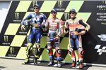 Valentino Rossi, Andrea Dovizioso und Marc Marquez 