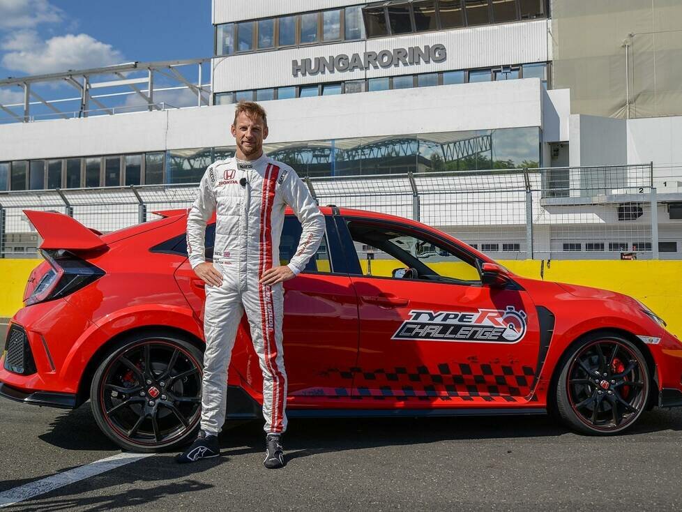 Jenson Button mit Honda Civic Type R auf dem Hungaroring 2018