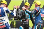 Fabio Di Giannantonio (Gresini), Aron Canet (Estrella Galicia) und Jakub Kornfeil (PrüstelGP) 