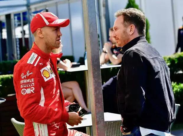 Sebastian Vettel, Christian Horner Titel-Bild zur News: Sebastian Vettel, Christian Horner