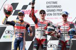 Marc Marquez (Honda), Jorge Lorenzo (Ducati) und Andrea Dovizioso (Ducati) 