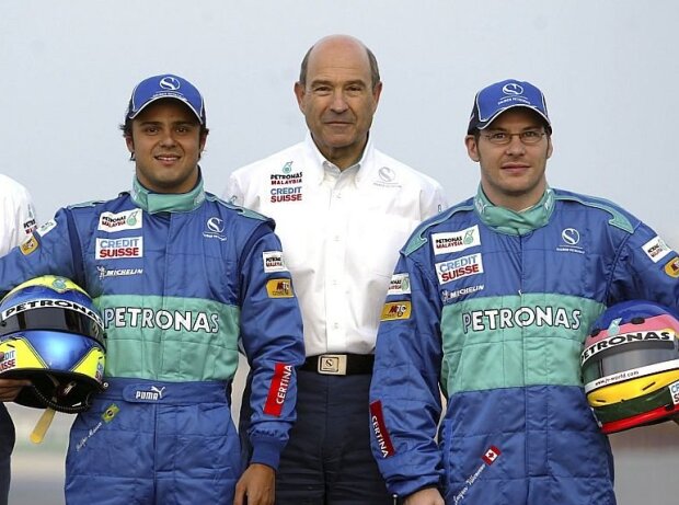 Titel-Bild zur News: Willy Rampf, Felipe Massa, Peter Sauber, Malcolm Wilson