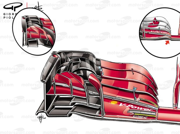 Titel-Bild zur News: Frontflügel Ferrari SF71H (Giorgio Piola)
