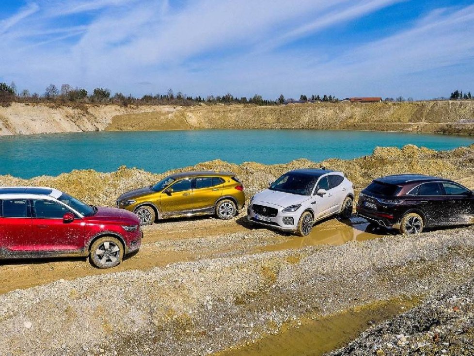 Vergleich BMW X2 vs. DS7 Crossback vs. Jaguar E-Pace vs. Volvo XC40