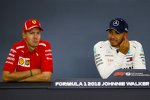 Sebastian Vettel (Ferrari) und Lewis Hamilton (Mercedes) 