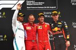 Lewis Hamilton (Mercedes), Sebastian Vettel (Ferrari) und Max Verstappen (Red Bull) 