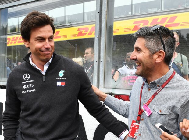 Toto Wolff mit dem Vater von Esteban Ocon Toto Wolff mit dem Vater von Esteban Ocon