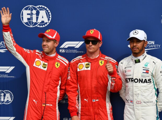Titel-Bild zur News: Sebastian Vettel, Kimi Räikkönen, Lewis Hamilton