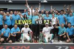 Lewis Hamilton (Mercedes), Valtteri Bottas (Mercedes) und Toto Wolff 