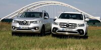 Bild zum Inhalt: Mercedes X-Klasse vs. Renault Alaskan Test 2018: Zwangsverwandt
