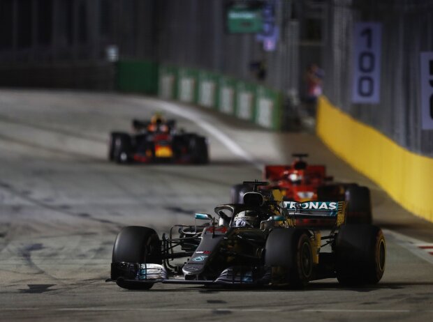 Titel-Bild zur News: Lewis Hamilton, Sebastian Vettel, Max Verstappen