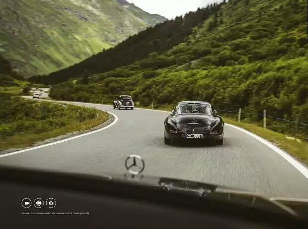 Mercedes-Benz Classic Kalender 2019, Motiv für den Monat August: Mercedes-Benz 300 SL "Gullwing" bei der Silvretta Classic Rallye Montafon. Titel-Bild zur News: Mercedes-Benz Classic Kalender 2019, Motiv für den Monat August: Mercedes-Benz 300 SL "Gullwing" bei der Silvretta Classic Rallye Montafon.
