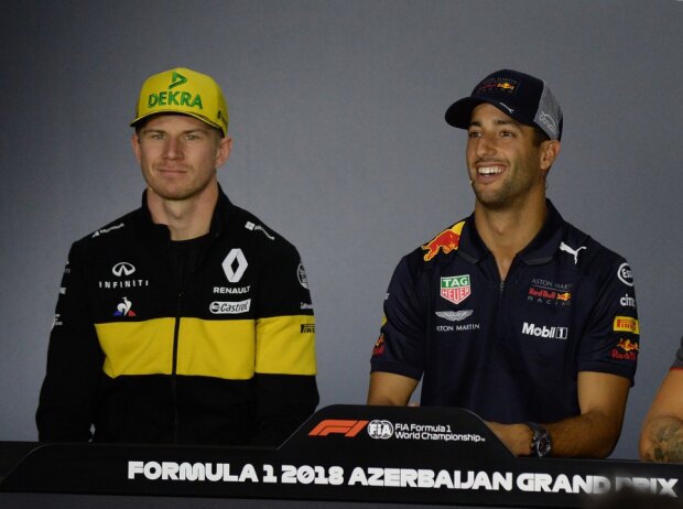 Titel-Bild zur News: Nico Hülkenberg, Daniel Ricciardo, Kevin Magnussen