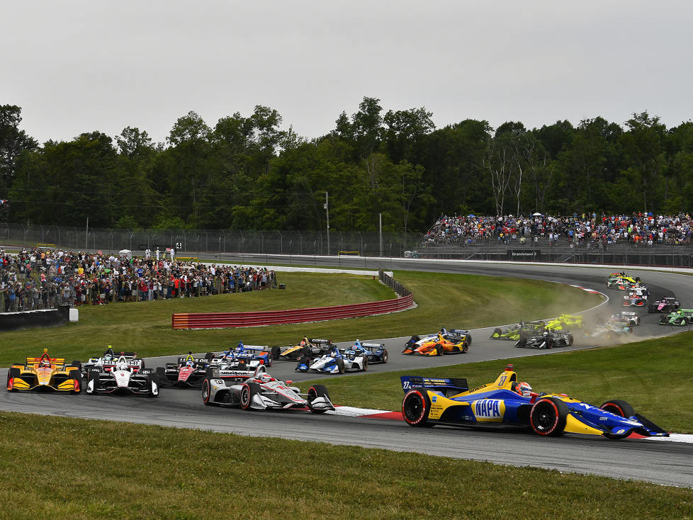 Start zum Honda Indy 200 der IndyCar-Serie 2018 in Mid-Ohio