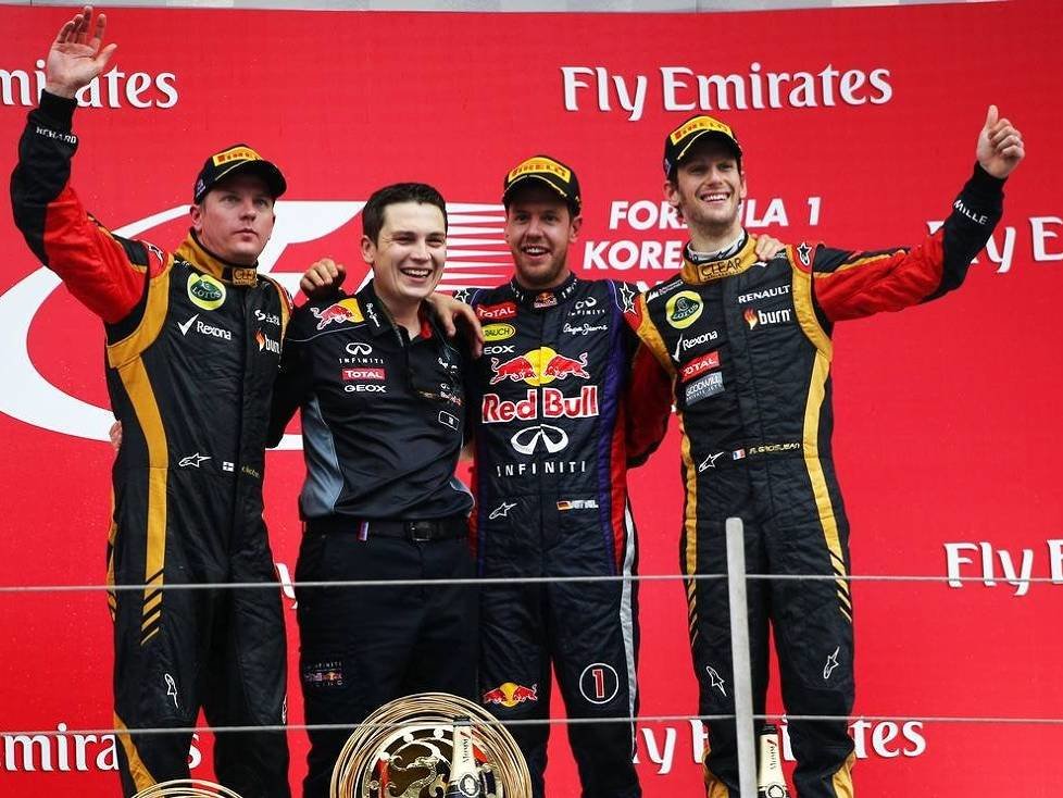 Sebastian Vettel, Romain Grosjean, Kimi Räikkönen