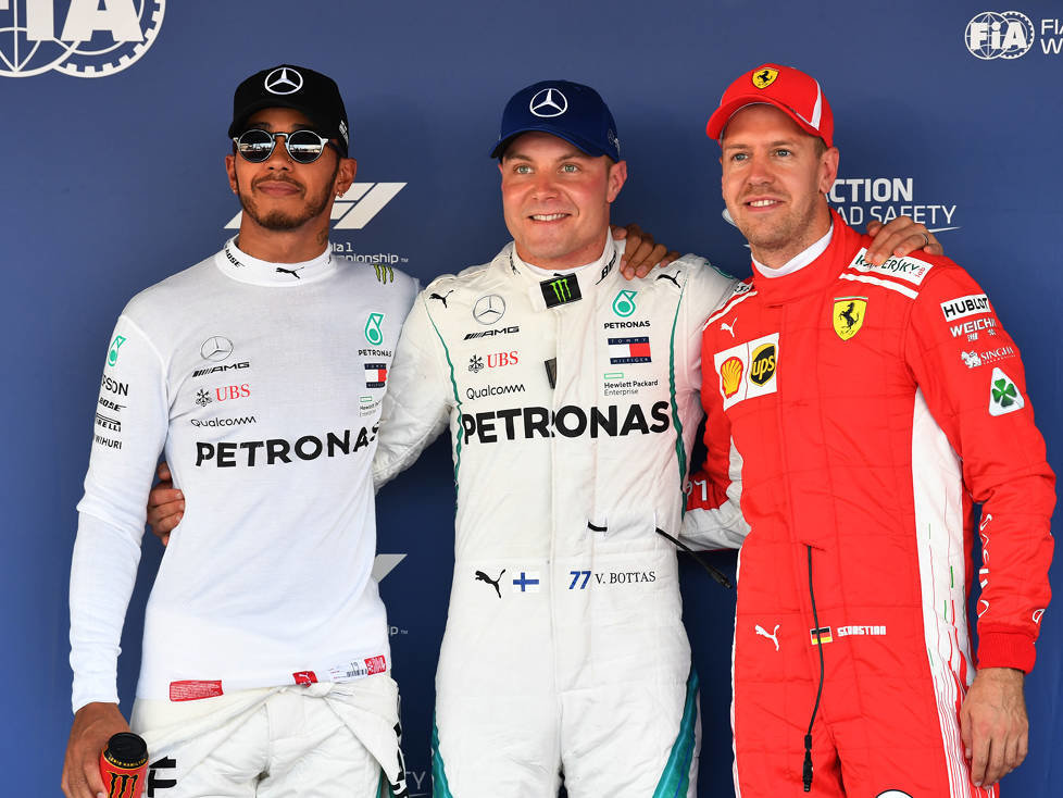 Lewis Hamilton, Valtteri Bottas, Sebastian Vettel