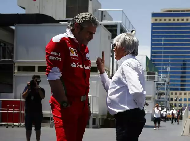 Bernie Ecclestone, Maurizio Arrivabene Titel-Bild zur News: Bernie Ecclestone, Maurizio Arrivabene