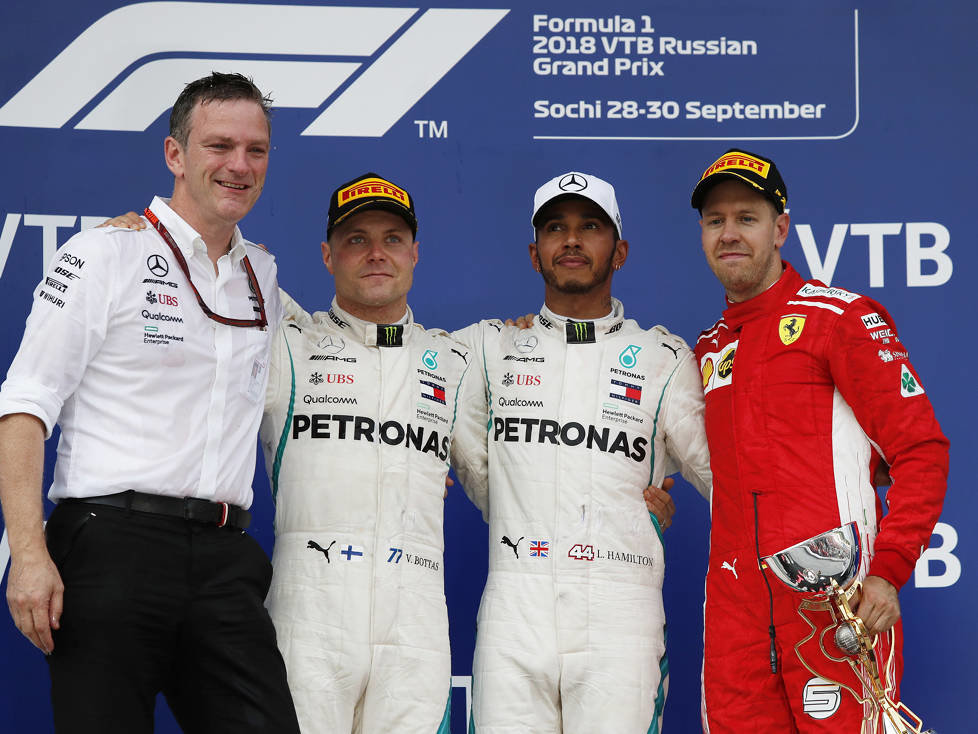 Valtteri Bottas, Lewis Hamilton, Sebastian Vettel