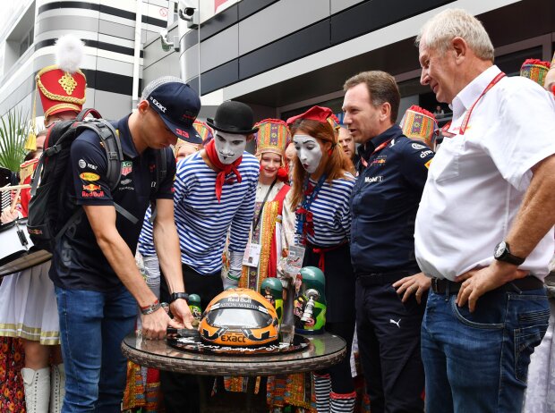 Max Verstappen, Christian Horner, Helmut Marko