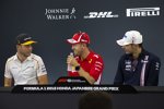Stoffel Vandoorne (McLaren), Sebastian Vettel (Ferrari) und Esteban Ocon (Racing Point) 