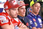 Andrea Dovizioso, Marc Marquez und Valentino Rossi 