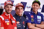 Andrea Dovizioso, Marc Marquez und Valentino Rossi 