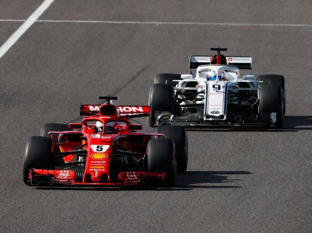 Titel-Bild zur News: Sebastian Vettel, Marcus Ericsson, Stoffel Vandoorne