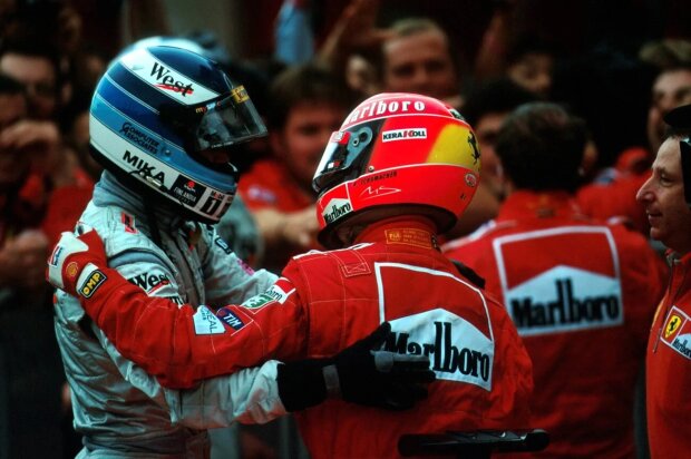 Mika Häkkinen Michael Schumacher Ferrari Scuderia Ferrari F1McLaren McLaren F1 Team F1 ~Mika Häkkinen und Michael Schumacher ~ Mika Häkkinen Michael Schumacher Ferrari Scuderia Ferrari F1McLaren McLaren F1 Team F1 ~Mika Häkkinen und Michael Schumacher ~